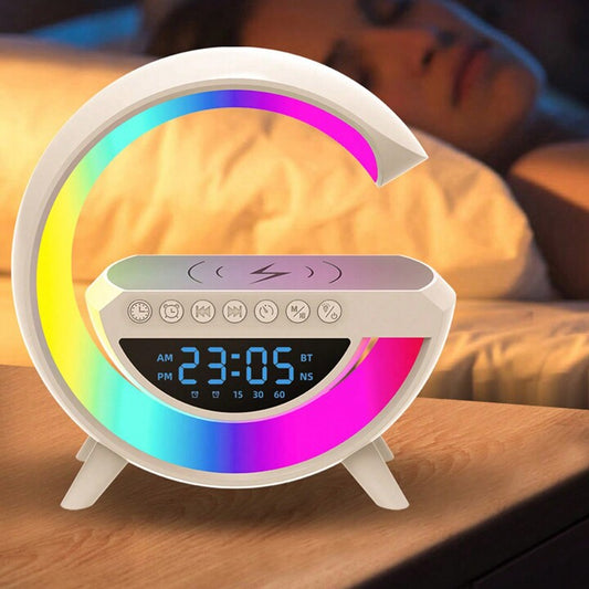 Altavoz Bluetooth G - Cargador inalámbrico + Lámpara LED + Reloj despertador
